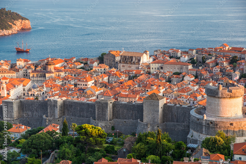 Dubrovnik, Croatia - July, 2019: Old city Dubrovnik in a beautiful summer day, Croatia