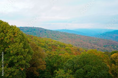 View of the Ozark National Forest along the Boston Mountains Scenic Loop byway in Arkansas