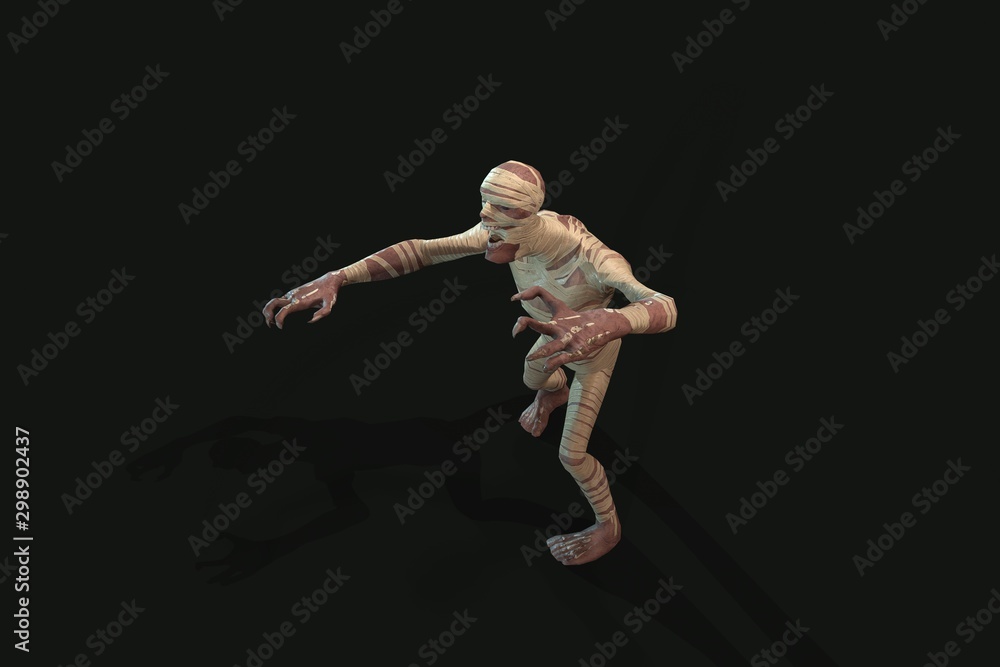 Fantasy character Mummy - 3D render, on dark background