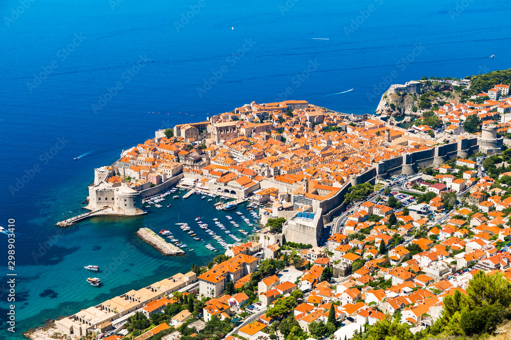 Dubrovnik, Croatia. Panoramic view of old town. VIew from above
