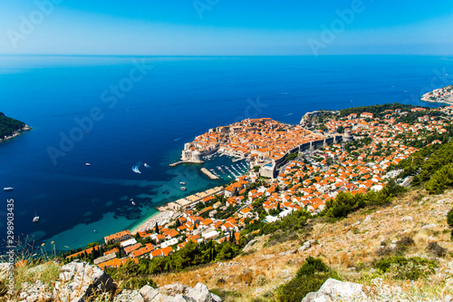 Dubrovnik old city top view in Croatia. Top view
