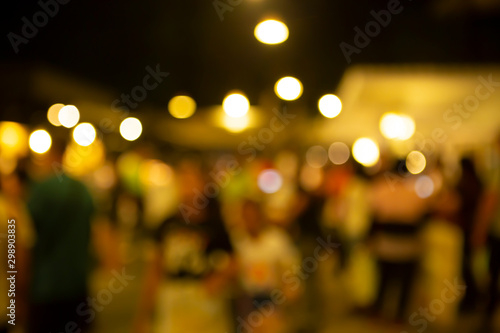Abstract blurred in street food .