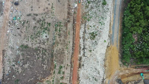 Aerial view, landfill disposal and sorting / 4K Video