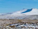 The peaks of Pen Y Fan and Corn Du in the Brecon Beacons National Park in winter.