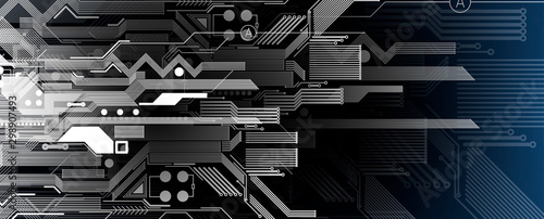 Abstract circuit board futuristic technology processing background