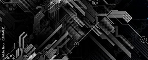 Abstract circuit board futuristic technology processing background