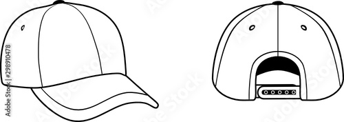 Baseball cap. Corner and back view