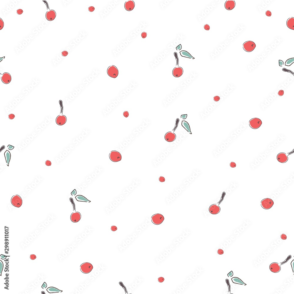 Seamless Pattern with red berries Seamless Pattern with red berries