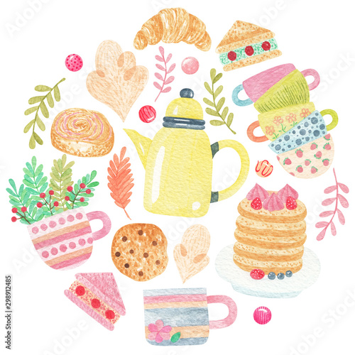 Round watercolor banner 