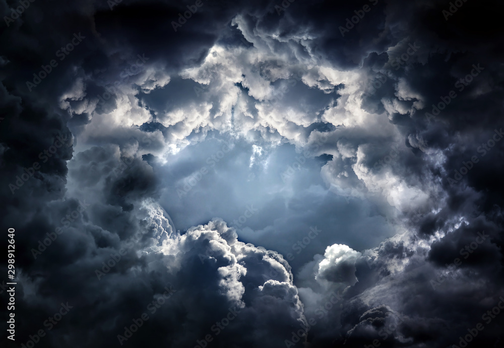 Fototapeta Hole in the Dramatic Clouds