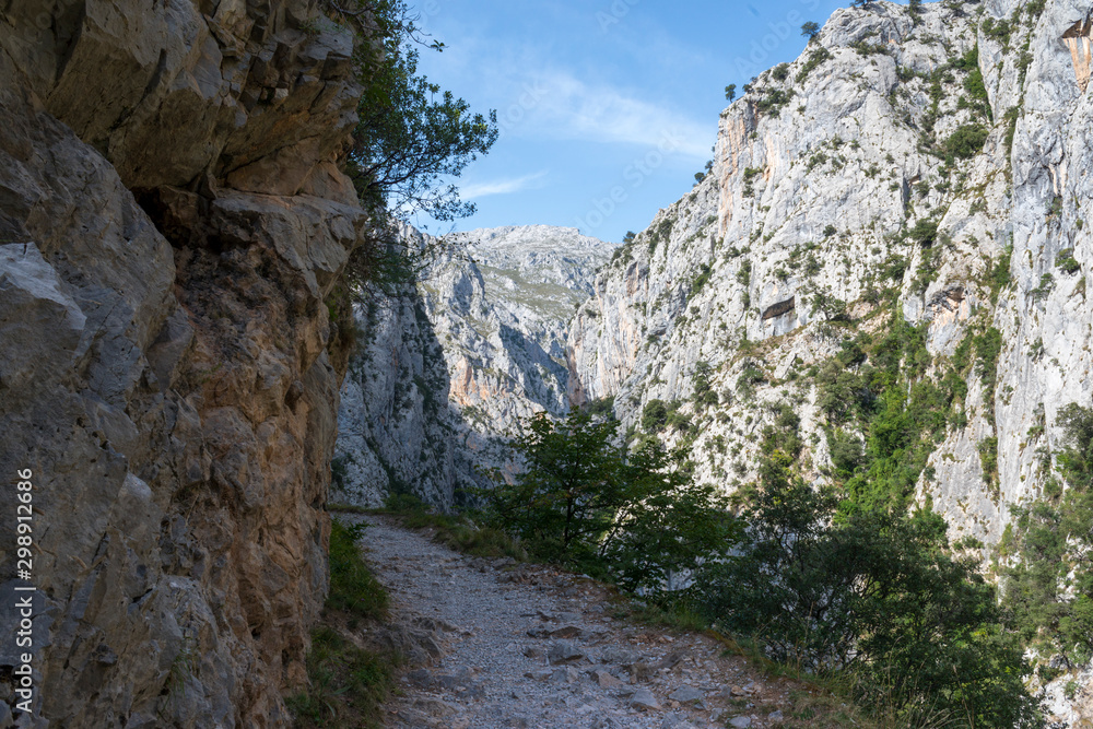 Road of Cares on the mountain pass through the Picos de Europa