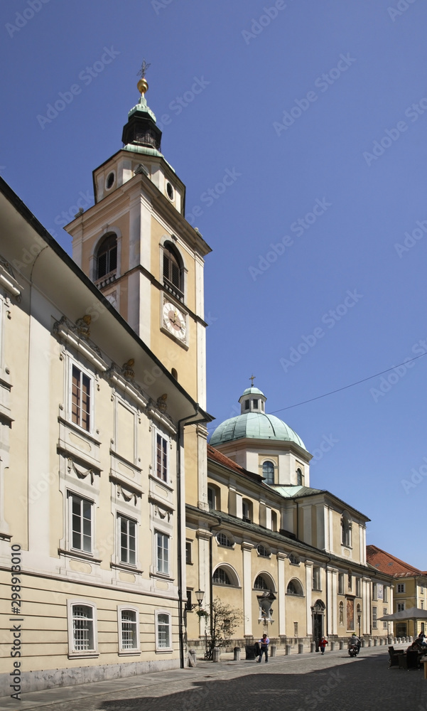 St Nicholas Cathedral in Ljubljana. Slovenija