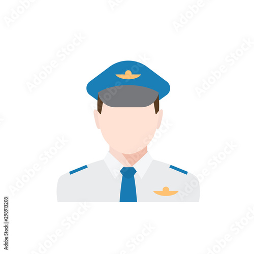 Profession Pilot Character. Aviation theme vector concept. Airplane pilot in uniform and icon