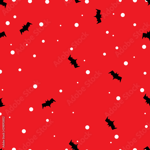 halloween scary Bat and dot horror seamless patter vector for octobar halloween costume sceleton green