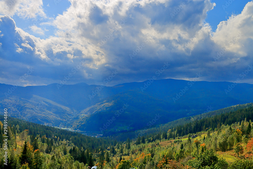 After a rainstorm in the Carpathian mountains in autumn decoration. After a rainstorm in the Carpathian mountains in autumn decoration.