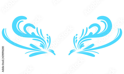 vector illustration of blue wings