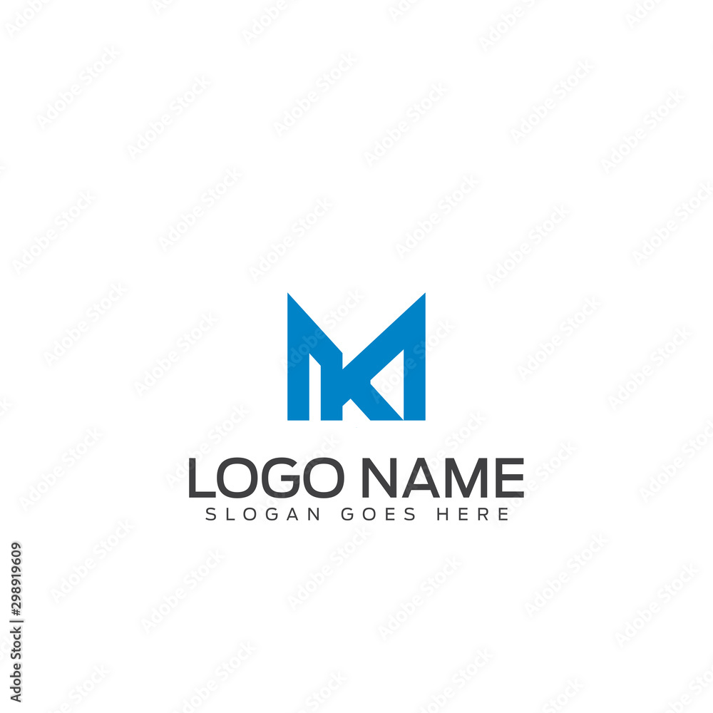 Logo Design Concept with abstract M Leter, Blue Color for Your Corporate / Business