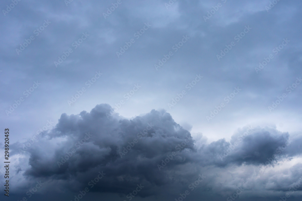 Background of overcast sky, dark clouds before rain