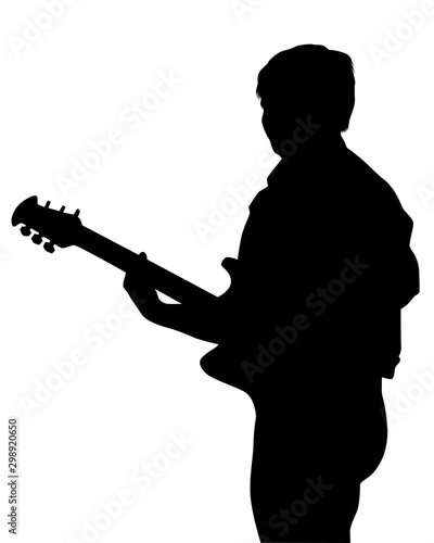 Guitar rock band on a white background