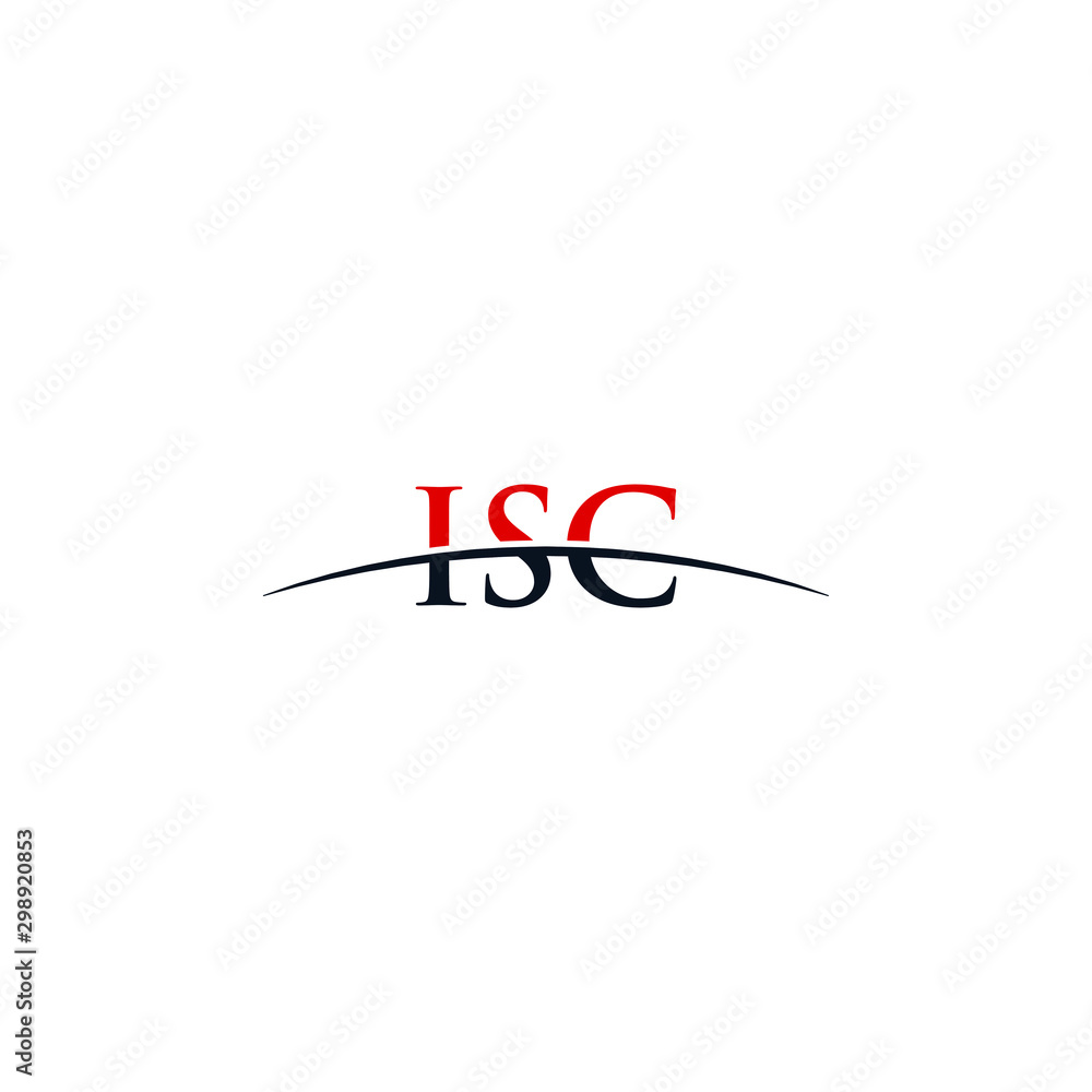 Initial letter ISC, overlapping movement swoosh horizon logo company design inspiration in red and dark blue color vector - obrazy, fototapety, plakaty 