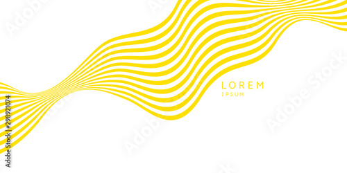 Poster with dynamic waves. Vector illustration in minimal style. Abstract background.