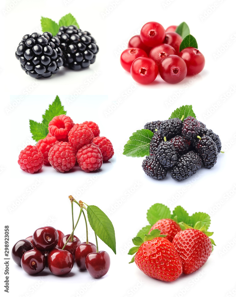 Collage of sweet berries. Collage of sweet berries.