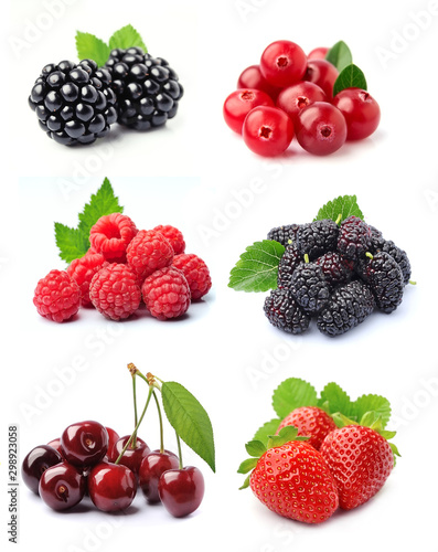 Collage of sweet berries.