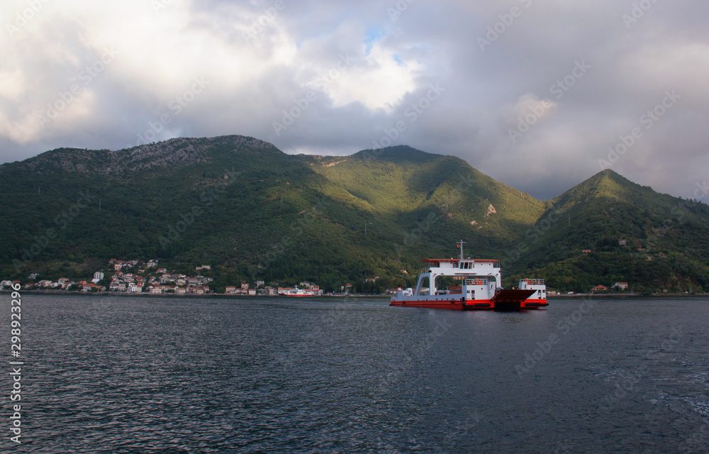 Boka Kotorska Bay in Montenegro. Mediterranean Sea.