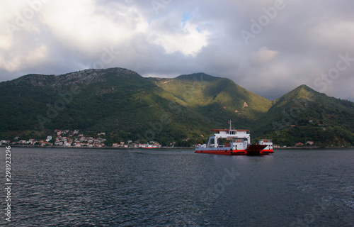 Boka Kotorska Bay in Montenegro. Mediterranean Sea.