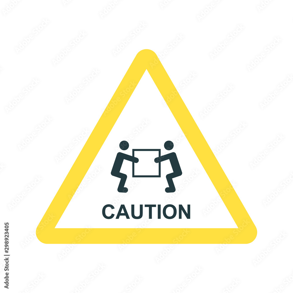 warning sign, handling heavy loads, vector icon warning sign, handling heavy loads, vector icon