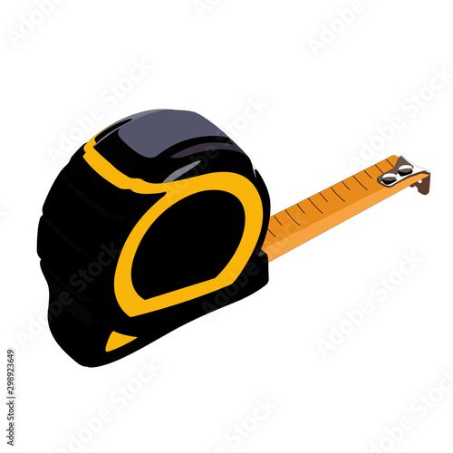 Tape measure realistic vector illustration isolated