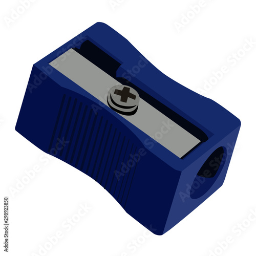 Sharpener blue realistic vector illustration isolated