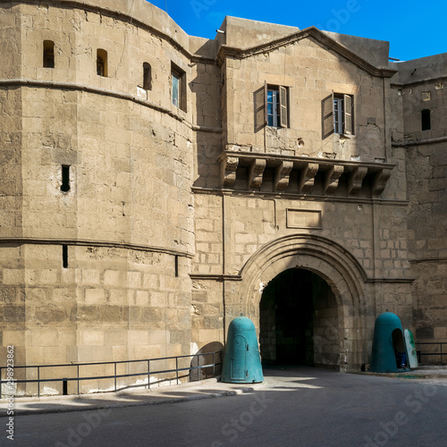 Facade of National Military Museum with visitors departing, Citadel of Cairo, Salah El Din Al Ayouby Citadel, Cairo, Egypt photo