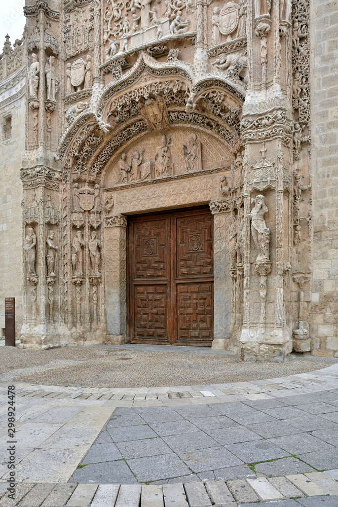 Monastery of San Gregorio in Valladolid, Spain. National Museum of Religious Sculpture. The facade is one of the best examples of Plateresque architecture in Europe
