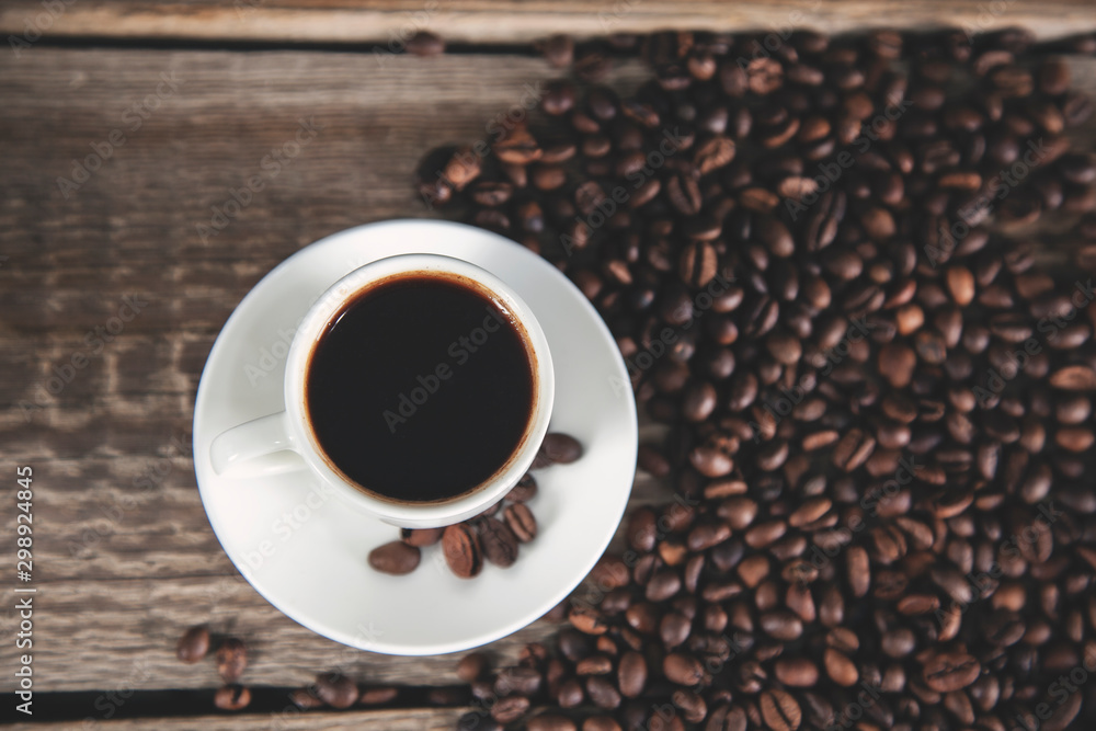cup of coffee with grain