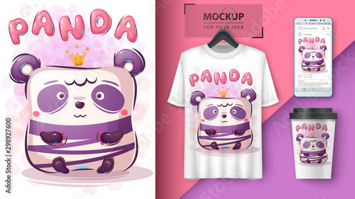Cute panda poster and merchandising