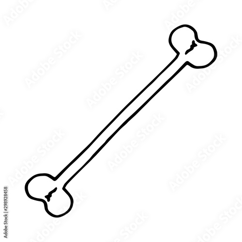 Vector  of a bone. Concept of bone cross is a danger. Hand drawn bones. Symbol of pirates. © Eugene
