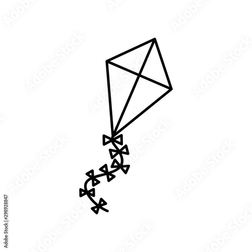 Kite thin line icon. Flying kite vector illustration isolated on white. Outline style design, designed for web and app. Eps 10.