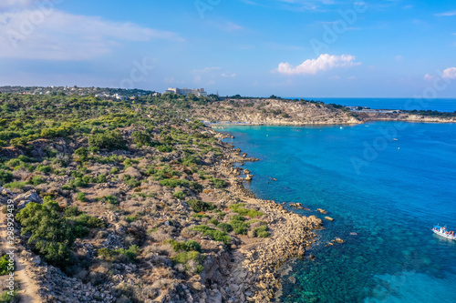 Konnos beach lagoon aerial view, Cyprus, Protaras photo