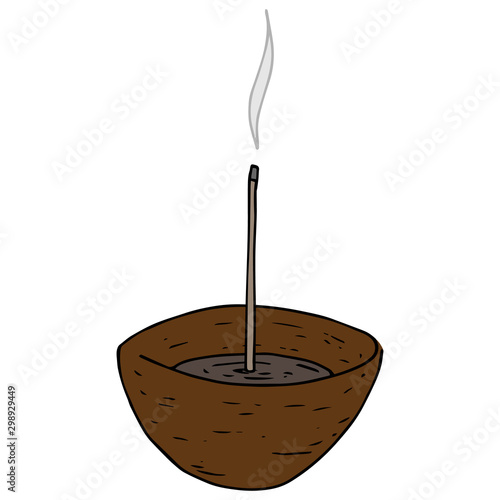 Incense icon. Chinese incense sticks vector illustration. Incense sticks hand drawn.