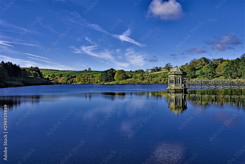 Mirror Reflections and Blues, at Penistone Reservoir, Haworth, West Yorkshire.jpg