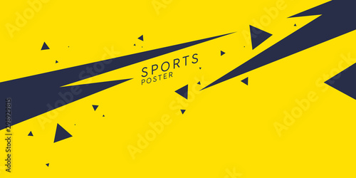 Sports poster. Abstract background with dynamic shapes. Vector template photo