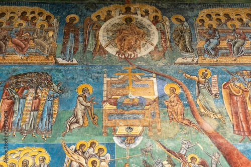 Romania, Voronet, 15 September 2019 - Voronet Monastery, Region Suceava, Romania - the church is one of the Painted churches of Moldavia listed in UNESCO's list of World photo