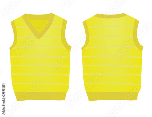 Yellow sleeveless sweater. vector illustration