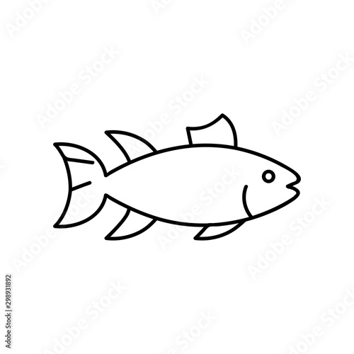 Fish line icon, outline vector sign, linear pictogram isolated on white. logo illustration © OLGA