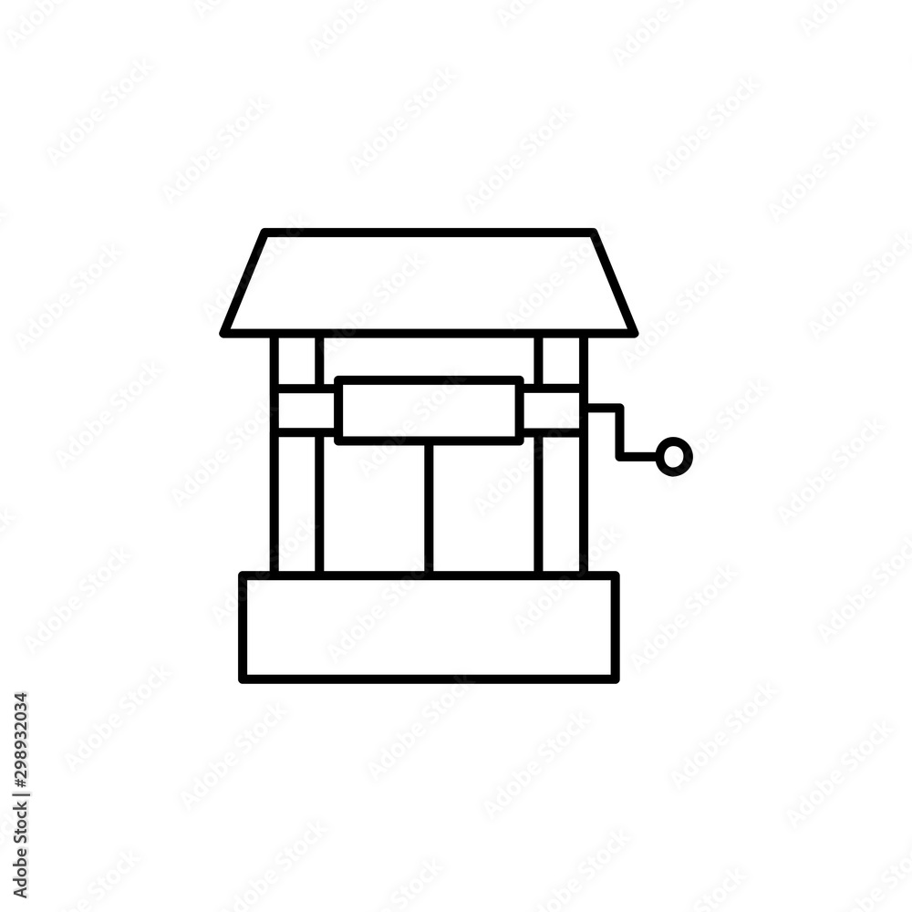Water well line icon on white background. Simple element illustration. Water well line icon on white background. Simple element illustration.