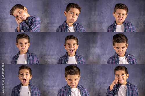 Multiple expressions of a child in a single photo photo