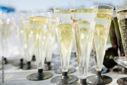 Wine glasses for wedding and celebration,glasses of champagne