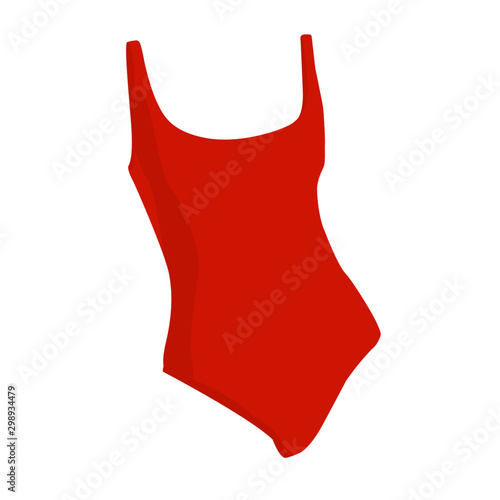 Swimsuit orange realistic vector illustration isolated