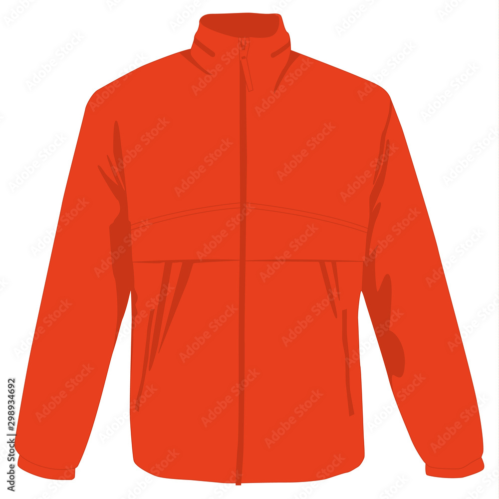 Windcheater orange realistic vector illustration isolated Windcheater orange realistic vector illustration isolated